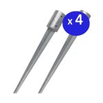 Lot de 4 piquet d'angrage circulaire métallique 10 cm, base de 90 cm, idéaux pour poteaux en bois, gris ... Lot de 4 piquet d'angrage circulaire métallique 10 cm, base de 90 cm, idéaux pour poteaux en bois, gris ...