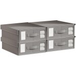Lot de 4 pliable boite rangement, rangements de draps bo�te de rangement pour housse de couette avec ...
