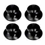 Lot de 4 poignes de couvercle en plastique et acier inoxydable - pour couvercle de casserole - noir ...