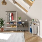 Mob - in ? lot de 4 portants v�tements modulables 400x85cm ? m�tal blanc / noir ? charge max 155kg ? ...