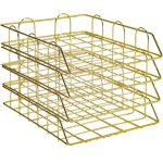 Gojoy - lot de 4 porte - documents en m�tal a4 - pour bureau, rangement, courrier - dor�