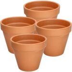 Lot de 4 pots de fleurs en terre cuite � 15 cm avec bord pour l'int�rieur et le jardin - kotarbau