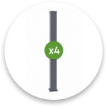 Casanoov - lot de 4 poteaux eifel 15x15 en alu h. 190cm - gris anthracite