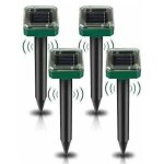 Lot de 4 rpulsifs solaires  ultrasons, rpulsif anti - taupes solaire souris repeller exterieur pour ...