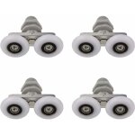 Lot de 4 roulettes pour porte de douche - double roulement coulissant - porte en verre (23 mm) Lot de 4 roulettes pour porte de douche - double roulement coulissant - porte en verre (23 mm)