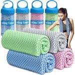 Crea - lot de 4 serviettes rafra�chissantes pour le cou et le visage - 101, 6 x 30, 5 cm - serviette ...