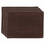 Lot de 4 sets de table, lin et coton brun 36 x 48 cm - constella 9048