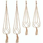 Lot de 4 suspension corde plante macramé porte pot suspendu plante cintre intérieur extérieur décoration ... Lot de 4 suspension corde plante macramé porte pot suspendu plante cintre intérieur extérieur décoration ...