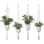 Lot de 4 suspension corde plante macramé porte pot suspendu plante cintre intérieur extérieur décoration ... Lot de 4 suspension corde plante macramé porte pot suspendu plante cintre intérieur extérieur décoration ...