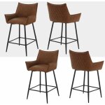 Woltu - lot de 4 tabourets de bar, tabouret bistro rembourr�, chaise haute en similicuir, pieds en m�tal, ...