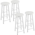Lot de 4 tabourets de bar, tabouret de bistrot, chaise stable et durable, surface d'assise en mdf, blanc ...