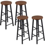 Lot de 4 tabourets de bar, tabouret de bistrot, chaise stable et durable, surface d'assise en mdf, h�tre ...