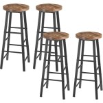 Lot de 4 tabourets de bar, tabouret de bistrot, chaise stable et durable, surface d'assise en mdf, noir ... Lot de 4 tabourets de bar, tabouret de bistrot, chaise stable et durable, surface d'assise en mdf, noir ...