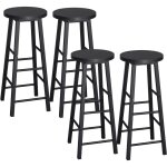 Lot de 4 tabourets de bar, tabouret de bistrot, chaise stable et durable, surface d'assise en mdf, noir ...