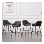 Jymtom - lot de 4 tabourets de bar chaises en cuir, sige rembourre, pieds en mtal, tabouret. chaises ...