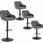 Woltu - lot de 4 tabourets de bar chenille + velours c�tel�, tabouret bar r�glable en hauteur avec dossier, ...