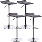 Woltu - lot de 4 tabouret de bar en cuir synthtique, tabouret de bar pivotant, hauteur rglable, gris ...