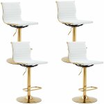Lot de 4 tabouret de bar dor en cuir pu chaise bar erconomique rglable en hauteur chaises haute cuisine ...