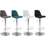 Idmarket - lot de 4 tabourets de bar karl mix color gris fonc�, bleu canard, blanc et noir