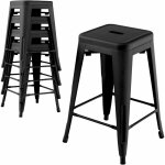 Relax4life lot de 4 tabourets de bar en mtal avec repose - pied, tabouret haut industriel empliable, ...