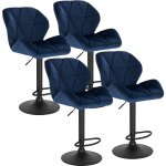 Woltu - lot de 4 tabouret de bar r�glable en hauteur chaise haute pour bar avec dossier si�ge rembour� ...