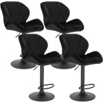 Woltu - lot de 4 tabouret de bar r�glable en hauteur chaise haute pour bar avec dossier si�ge rembour� ...
