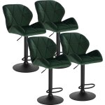 Woltu - lot de 4 tabouret de bar rglable en hauteur chaise haute pour bar avec dossier sige rembour ...