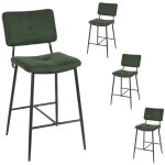 Lot de 4 tabouret de bar rétro vintage - siège rembourrés de 69 cm de haut - chaises hautes en tissu ... Lot de 4 tabouret de bar rétro vintage - siège rembourrés de 69 cm de haut - chaises hautes en tissu ...