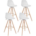 Idmarket - lot de 4 tabourets de bar sara blanc