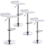 Woltu - lot de 4 tabouret de bar en similicuir, tabouret de bar pivotant, hauteur r�glable, blanc