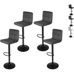 Lot de 4 tabourets de bar avec surface en velours, hauteur r�glable, chaise de cuisine pivotante sans ...