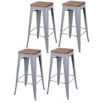 Urban living - lot de 4 tabourets de bar vintage liv Urban living - lot de 4 tabourets de bar vintage liv