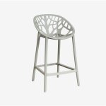 Sklum - lot de 4 tabourets hauts ores en polypropylne vert kaki ?65 cm