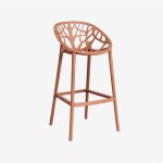 Sklum - lot de 4 tabourets de jardin hauts en polypropylne ores rouille ?75 cm