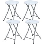 Orion91 - lot de 4 tabourets pliants en r�sine et acier 31x45cm blanc 7house