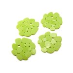 Msv - lot de 4 tapis antiderapants de douche ou baignoire pvc galets 12x13cm vert anis