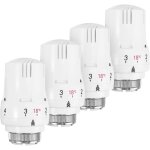 Lot de 4 t�te thermostatique, robinet thermostatique radiateur, tete thermostatique radiateur, valve ...