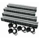 Helloshop26 - lot de 4 x 1 m caniveaux grille recouvrement 1, 5 tonnes fonte drainage eaux usées évacuation ... Helloshop26 - lot de 4 x 1 m caniveaux grille recouvrement 1, 5 tonnes fonte drainage eaux usées évacuation ...