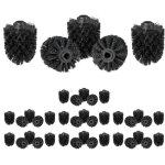 Lot de 40 t�tes de rechange pour brosse wc, orifice int�rieur 12 mm, diam�tre 8 cm, plastique, noir