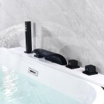 Lot de 5 accessoires pour baignoire, robinet de baignoire mitigeur cascade noir, chromés pour tuyau 1 ... Lot de 5 accessoires pour baignoire, robinet de baignoire mitigeur cascade noir, chromés pour tuyau 1 ...
