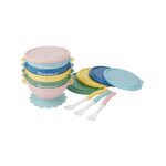 Lot de 5 bols antiderapants 330ml et 3 cuilleres souples - badabulle Lot de 5 bols antiderapants 330ml et 3 cuilleres souples - badabulle