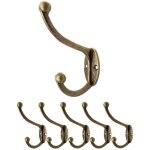 Norcks - lot de 5 crochets muraux en fer pour portemanteaux, chapeaux, serviettes, v�tements aspect bronze ...