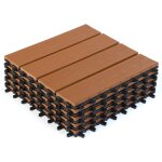 Idmarket - lot de 5 dalles de terrasse wodhy clipsables bois composite effet teck 30 x 30 cm Idmarket - lot de 5 dalles de terrasse wodhy clipsables bois composite effet teck 30 x 30 cm