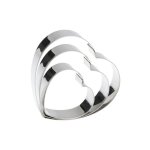 Lot de 5 decoupoirs coeur inox 18 / 0 - patisse