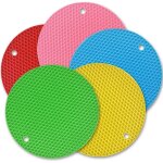 Lot de 5 dessous de plat en silicone color� avec coussinets en silicone antid�rapants antid�rapants