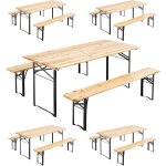 Lot de 5 ensembles table brasserie et bancs bois 177x80x76cm Lot de 5 ensembles table brasserie et bancs bois 177x80x76cm