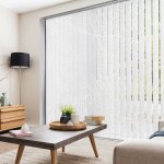 Madecostore - lot de 5 lamelles verticales 89mm tamisantes motif arbre pour store californien - blanc ...