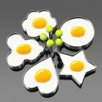 Lot de 5 moule  oeuf au plat en acier inoxydable anti - adhsif oeuf anneaux de cuisson oeuf au plat ...