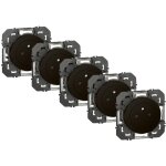 Lot de 5 prises avec terre, � assembler dooxie, legrand, noir