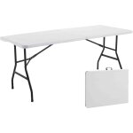 Lot de 5 tables pliantes 8 places blanches - 180cm x 74cm x 75cm